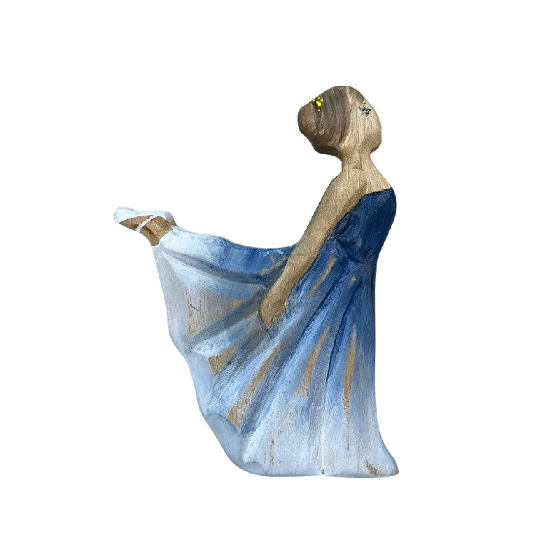 Wooden Ballerina - Blue Dress