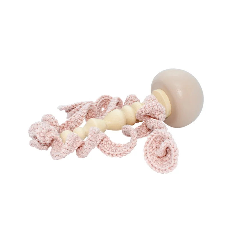 Wooden Crochet Jellyfish Rattle