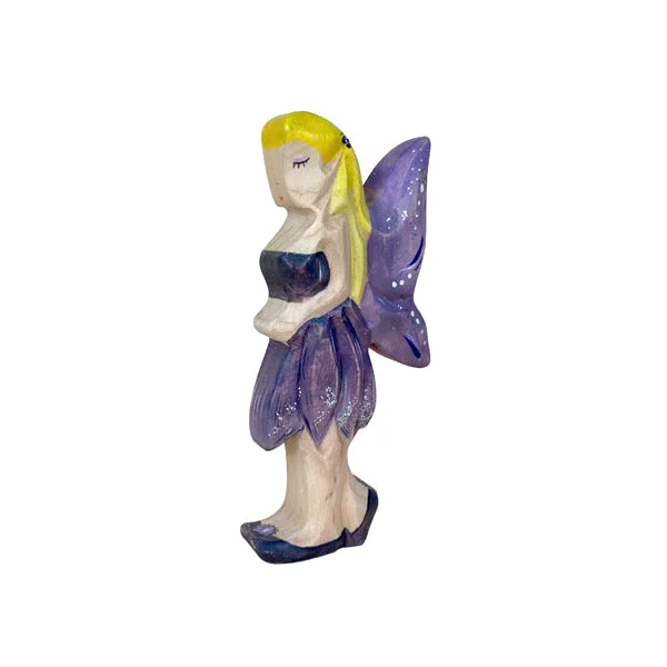 Wooden Fairy Flying - Purple