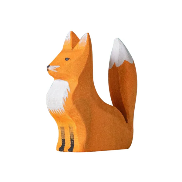 Wooden Fox Cub - Sitting