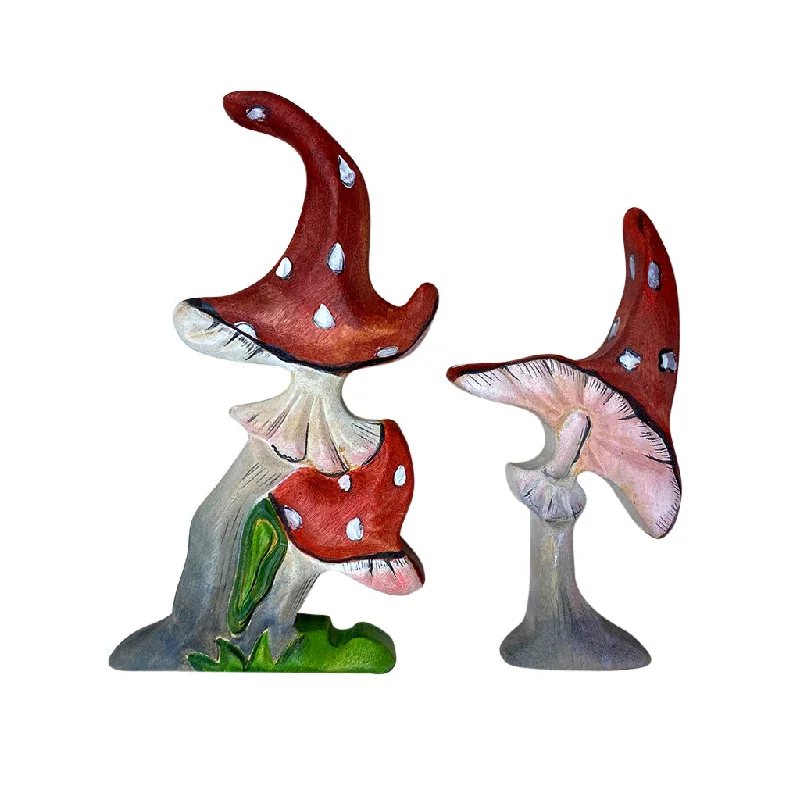 Wooden Mushrooms - Set of 2