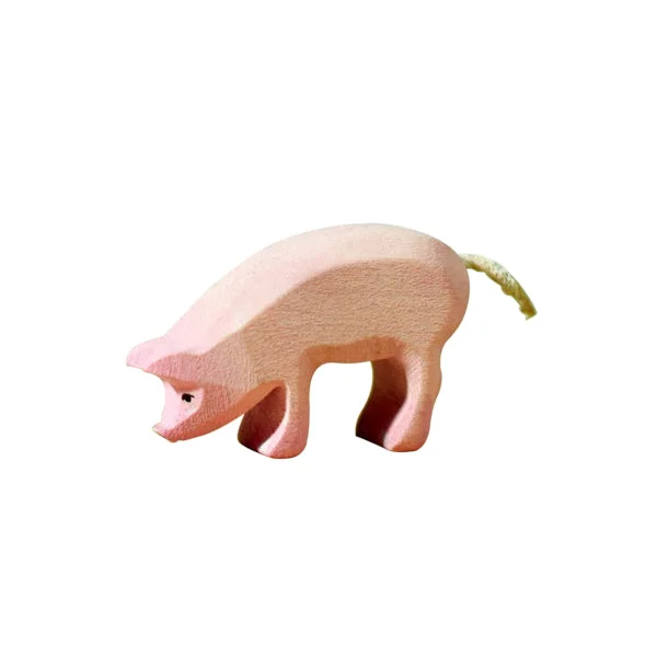 Wooden Piglet - Eating