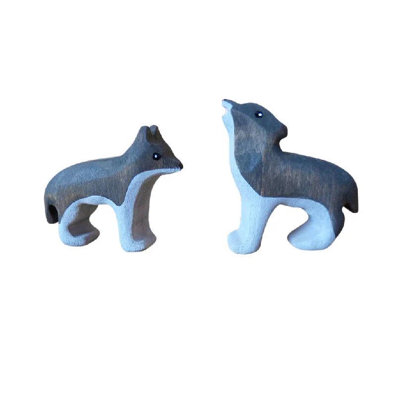 Wooden Wolf Cub Set