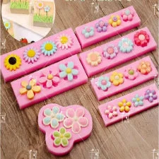 Silicone Fondant Mould Set 7 Piece Various Flowers