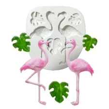 Silicone Mould Flamingo Hawaii Leaf