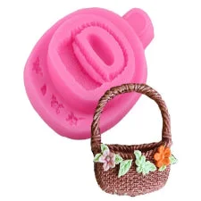 Silicone fondant Basket mould, size 4.5x4.2cm