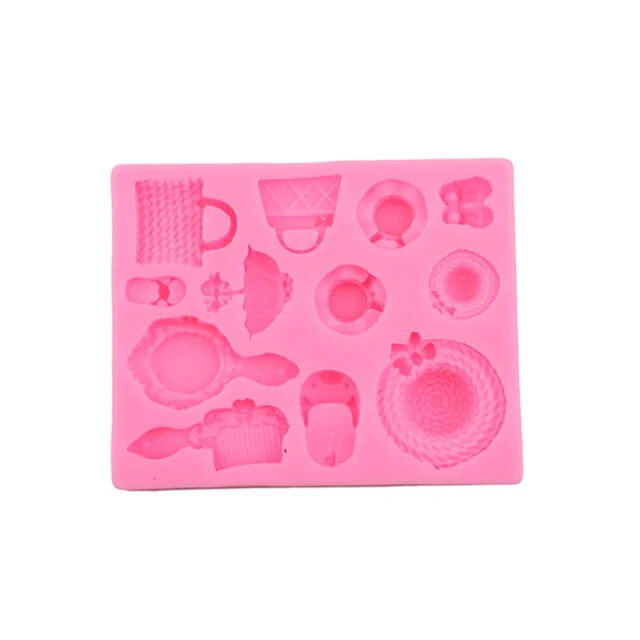 Silicone Mould Girly Comb Mirror Handbag