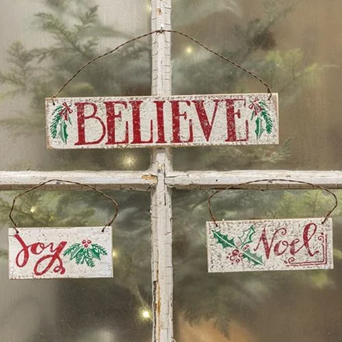 3/Set Xmas Words Ornaments