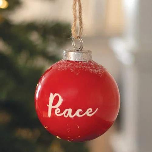 Red Ceramic Ornament "Peace"