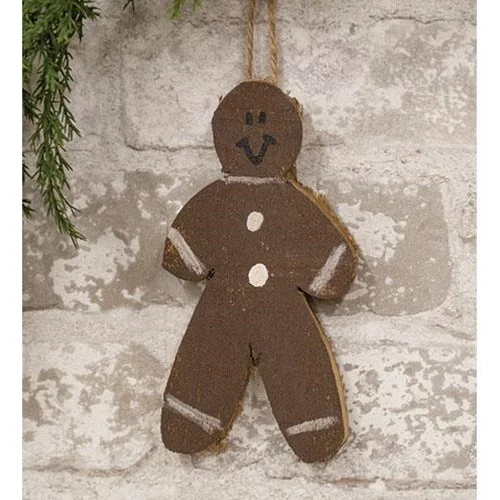 Rustic Wood Baby Gingerbread Ornament