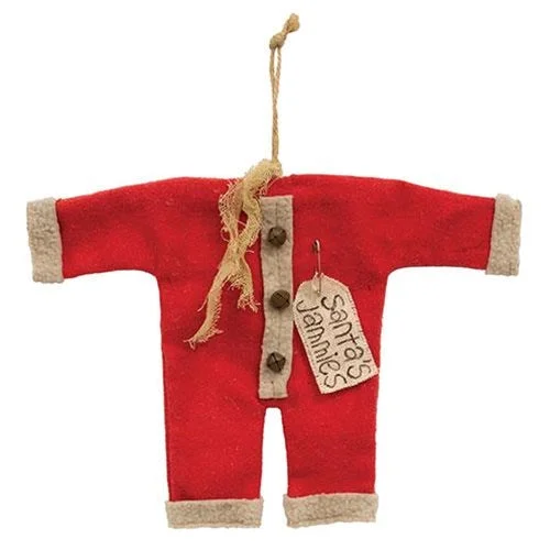 Santa's Jammies Red Small Hanger Ornament