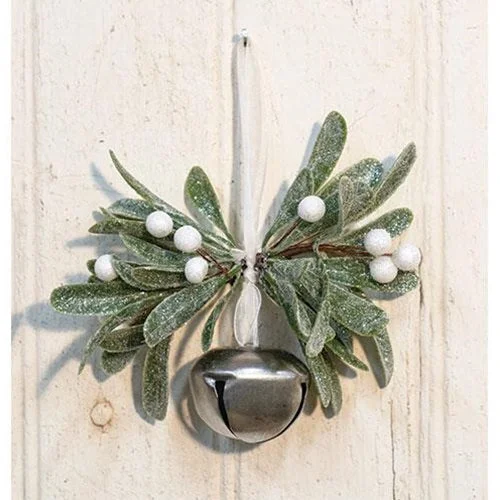 Sparkle Mistletoe Bell Ornament