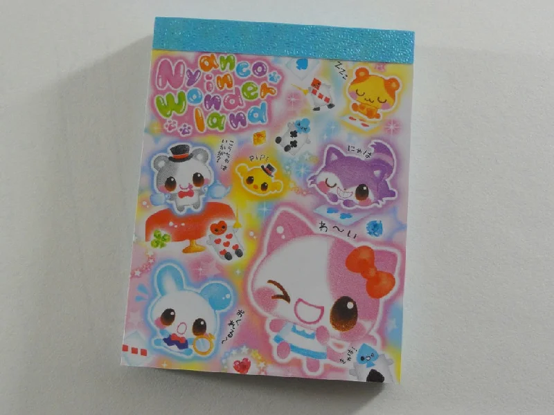 z Cute Kawaii Q-Lia Nyanco Cat in Wonderland Mini Notepad / Memo Pad - Vintage Rare Collectible - Stationery Design Writing