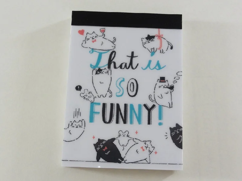 Cute Kawaii Mind Wave Funny Cats Mini Notepad / Memo Pad - Stationery Design Writing Collection