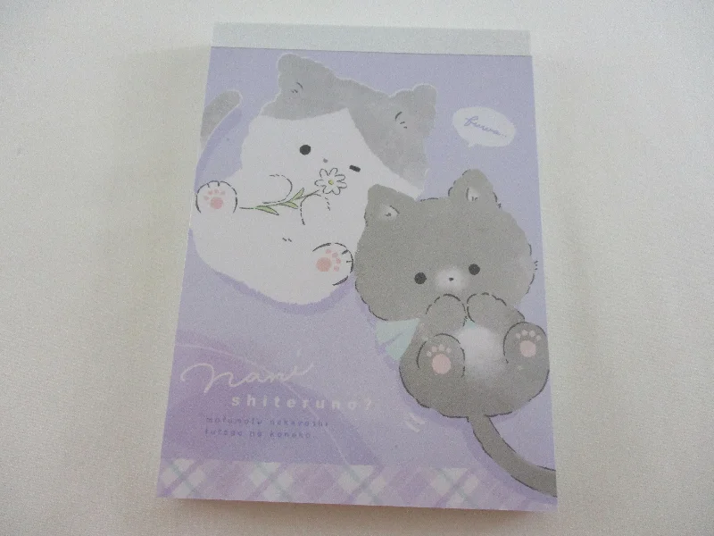 Cute Kawaii Cat Kitten 4 x 6 Inch Notepad / Memo Pad - Stationery Designer Paper Collection