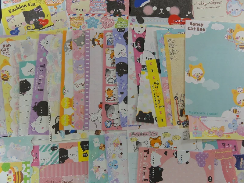 Cute Kawaii Cats Kitten Note Paper Memo Set - Stationery Writing Craft Journal A