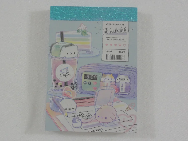 Cute Kawaii Crux Keshikko Cafe Unicorn Hedgehog Cat Penguin Seal Animal Mini Notepad / Memo Pad - B - Stationery Designer Paper Collection