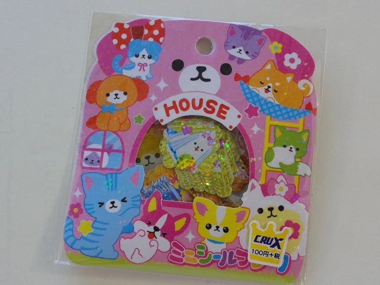 Cute Kawaii Crux Pet House Cat Dog Stickers Flake Sack