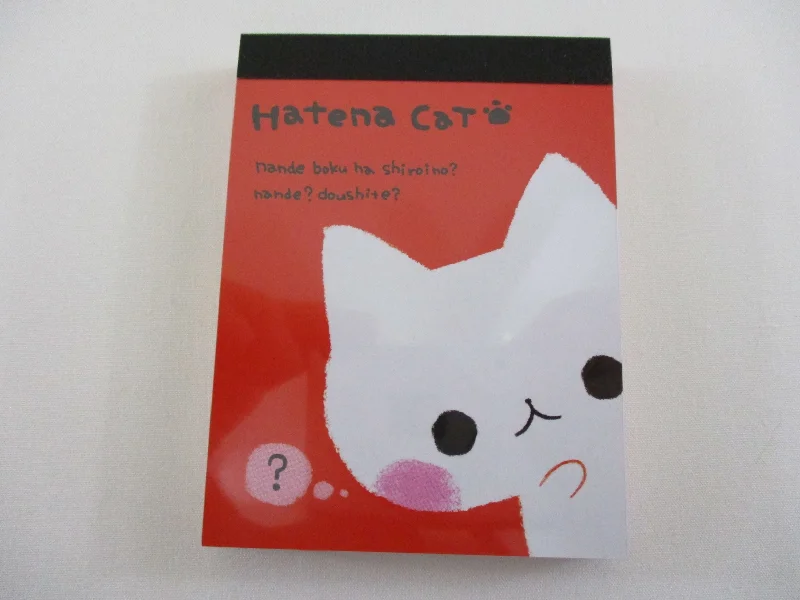 Cute Kawaii Kamio Cat Hatena Mini Notepad / Memo Pad - Stationery Design Writing Collection