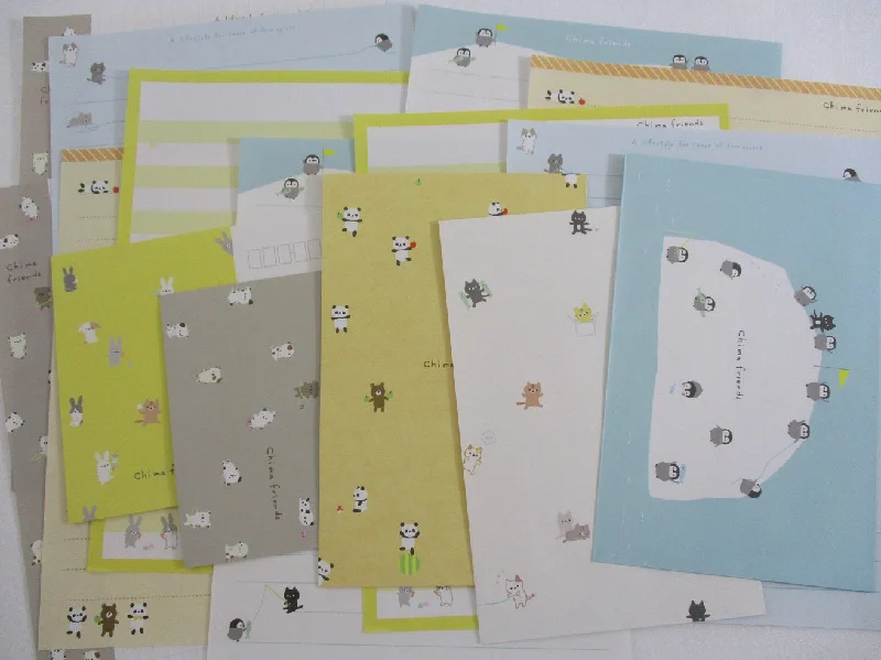 Cute Kawaii Kamio Little Chima Cat Penguin Panda Rabbit Letter Sets - Stationery Writing Paper Envelope