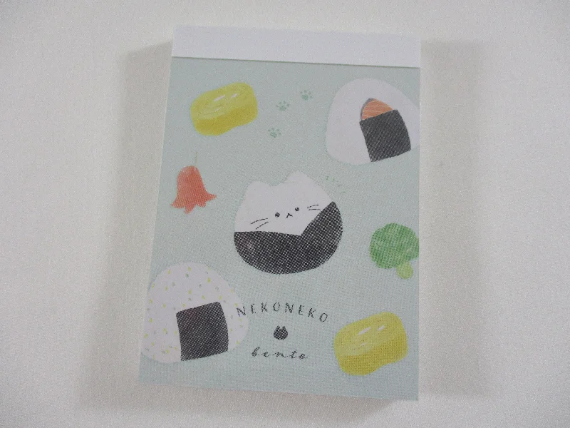 Cute Kawaii Kamio Neko Bento Rice Ball Sushi Cat Food Mini Notepad / Memo Pad - Stationery Designer Paper Collection