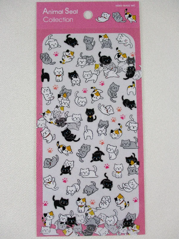 Cute Kawaii Mind Wave Cat Kitten Sticker Sheet - for Journal Planner Craft