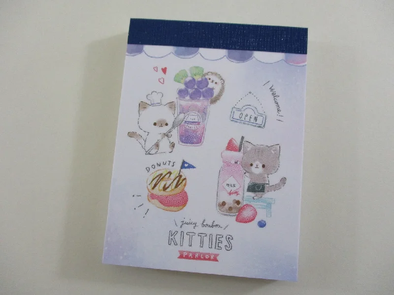 Cute Kawaii Q-Lia Cafe Parlor Cat Kitties Mini Notepad / Memo Pad - Stationery Design Writing Paper Collection