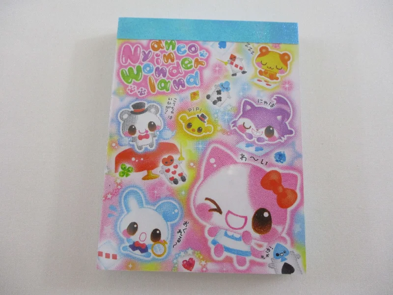 Cute Kawaii Q-Lia Cat Nyanco Wonderland Mini Notepad / Memo Pad - Stationery Designer Paper Collection