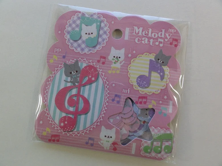 Cute Kawaii Q-Lia Melody Cat Kitten Flake Stickers Sack