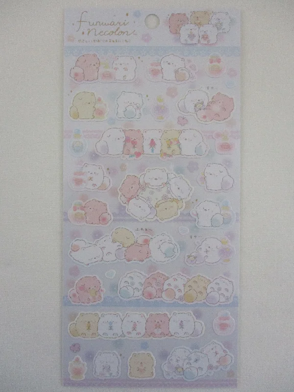 Cute Kawaii San-X Funwari Neco Soft Cat Sticker Sheet 2023 - A - for Planner Journal Scrapbook Craft