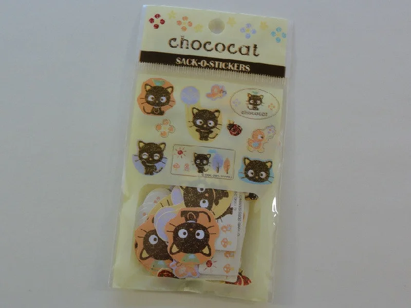 Cute Kawaii Sanrio Chococat Cat Sack-O-Stickers Flake Sticker Sack - Vintage Collectible