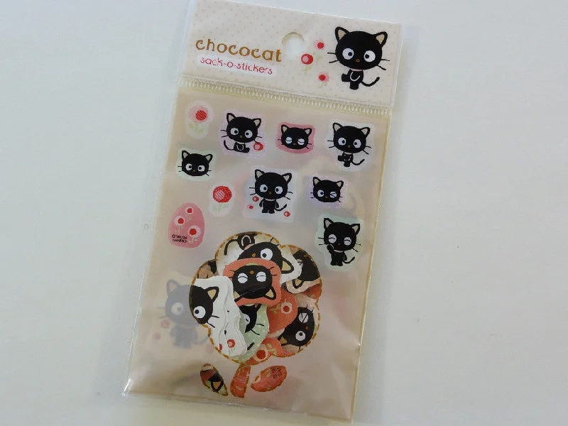 Cute Kawaii Sanrio Chococat Cat Sack-O-Stickers Flake Sticker Sack - Vintage Collectible