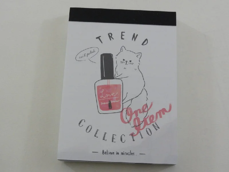 Kawaii Cute Crux Nail Polish Cat Trend Collection Mini Notepad / Memo Pad