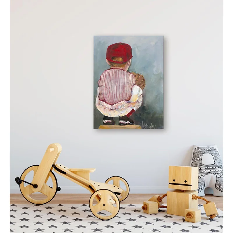 Lil' Catcher Boy Canvas Wall Art