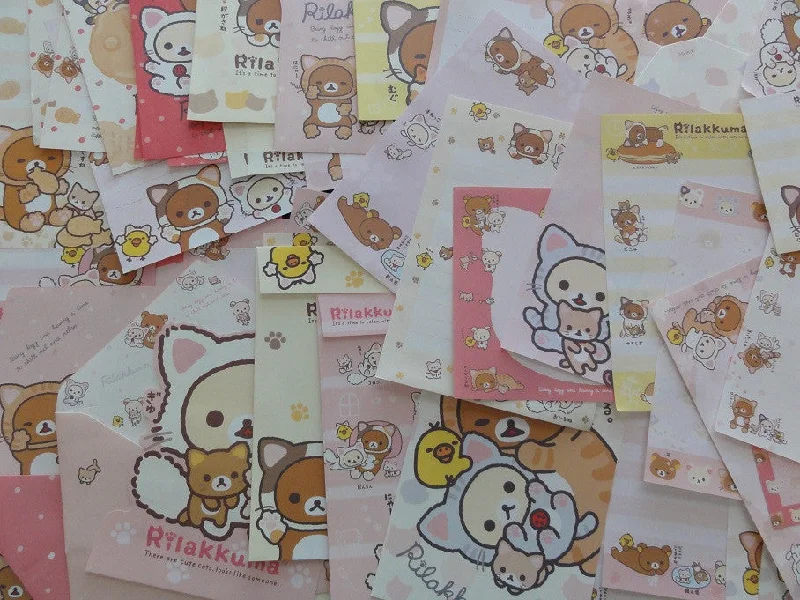 San-X Rilakkuma Bear Cat Complete Stationery Set