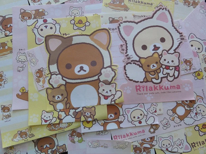 San-X Rilakkuma Bear Cat Memo Note Paper Set