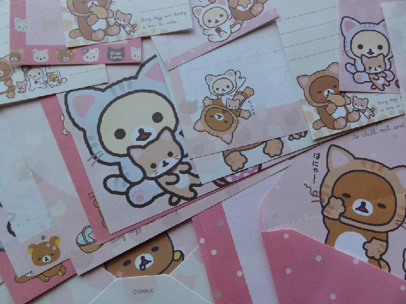 San-X Rilakkuma Bear Cat Stationery Set