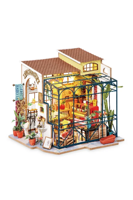 DIY Miniature Dollhouse Kit: Flower Shop