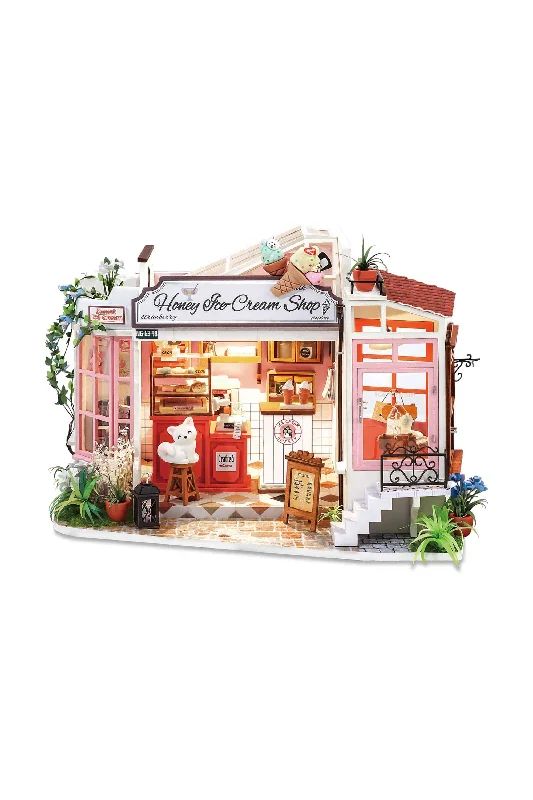 DIY Miniature Dollhouse Kit: Honey Ice-Cream Shop