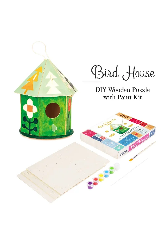 DIY 3D Wooden Birdhouse with Paint Kit