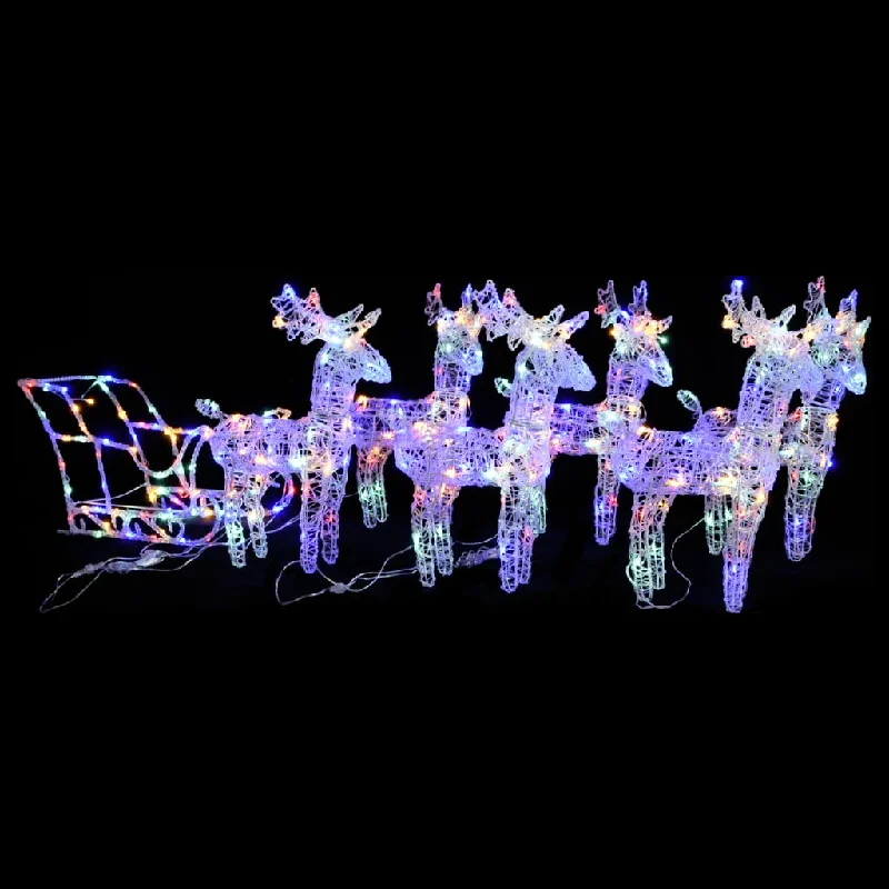 Reindeers & Sleigh Christmas Decoration 320 LEDs Acrylic