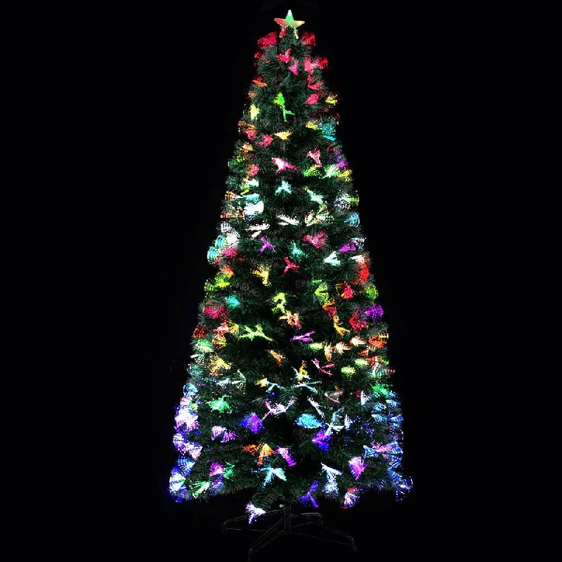 Jingle Jollys Christmas Tree 1.8M 6Ft Led Multi Colour Lights Optic Fibre